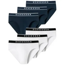 SCHIESSER Rioslip unifarben blau/weiß M 6er Pack