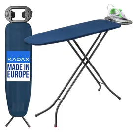 Kadax Bügelbrett mit Bügeleisenablage, 110x30cm, Blau