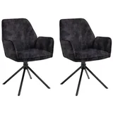 byLIVING Mid.you Stuhl-Set Anthrazit Schwarz U-Form 57x89x61 cm (2047013301)