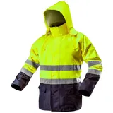 Neo Tools Warnschutzjacke mit Reflektionsstreifen EN ISO 20471 Warnjacke orange Neon gelb Arbeitsjacke Warnschutz Sicherheitsjacke XXL Neongelb