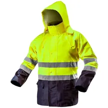 Neo Tools Warnschutzjacke mit Reflektionsstreifen EN ISO 20471 Warnjacke orange Neon gelb Arbeitsjacke Warnschutz Sicherheitsjacke XXL Neongelb