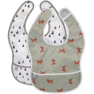 Lässig Baby Lätzchen Set 2 Stk. mit Auffangschutz wasserabweisend/Little Forest Fox