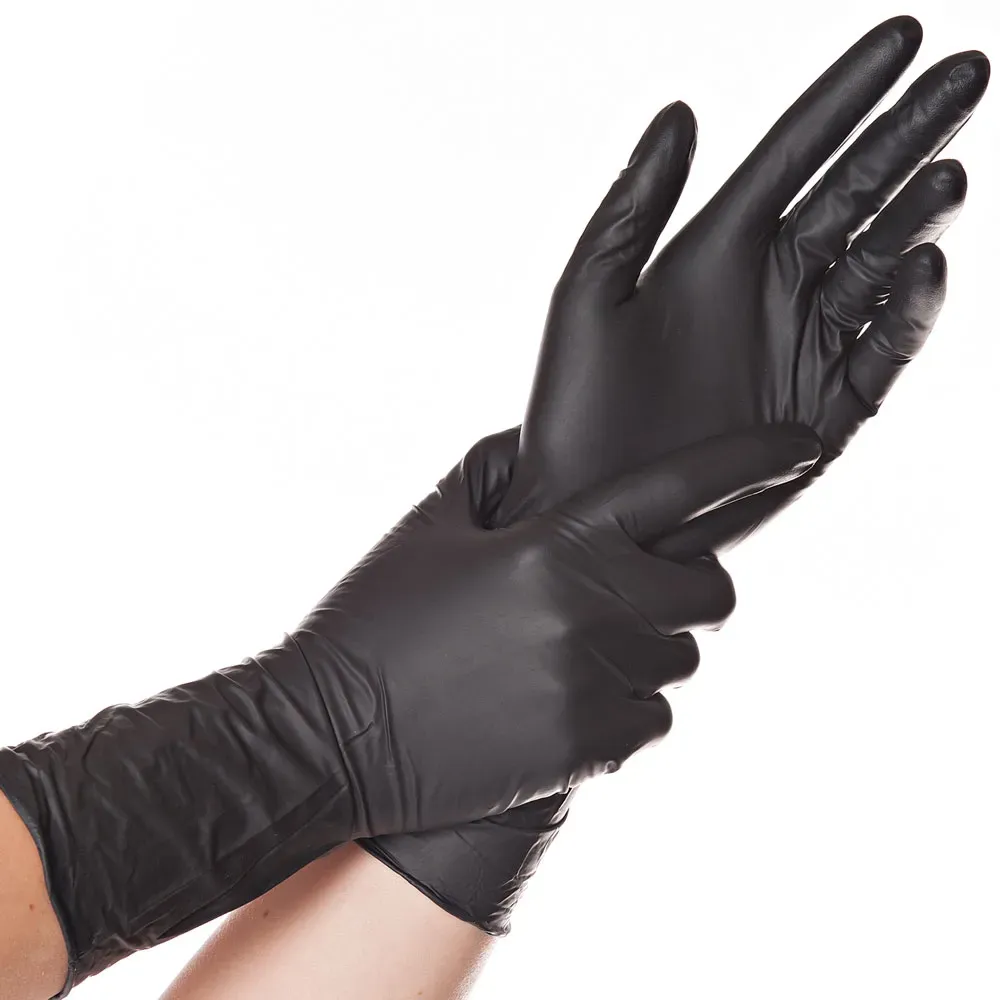 Hygostar Safe Long Nitrilhandschuhe schwarz puderfrei, VE 1000 Stück 9/L