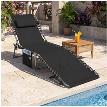 Outsunny Sonnenliege 188 x 57 x 30 cm Schwarz