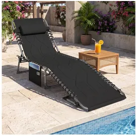 Outsunny Sonnenliege 188 x 57 x 30 cm Schwarz