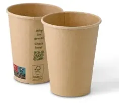 Greenbox 300 ml Pappbecher, Ø 9 cm, braun DHD04478 , 1 Packung = 50 Stück