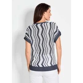 GOLDNER Sommerkleid Mini Gemustert Blau 46