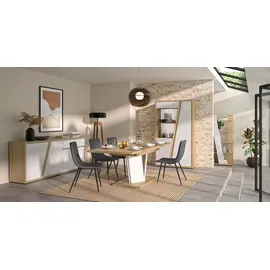 Gami Highboard EPURA 109 x 45 x 191 cm Braun/Weiß