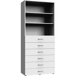 WIMEX Standregal Multiraumkonzept 80 x 40 x 185 cm Weiß
