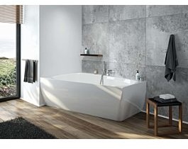 Hoesch iSENSI Badewanne 3963.010 180x120cm, links, weiß, 301 l, Überlaufschlitz