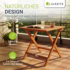Juskys Juskys® Beistelltisch Zadar Klappbar wetterfest geölt Akazienholz, Garten