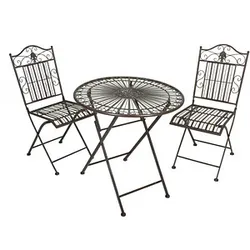 Garden Pleasure Sitzgruppe Mangan, braun Metall, 3-teilig