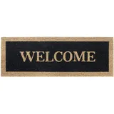 HANSE HOME Kokos Fußmatte Schmal für Innen - Schmutzfangmatte Natur, Kokosmatte Welcome, Fußabtreter rutschfest für Flur, Terrasse, Eingangsbereich - 27x70cm