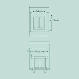 Relaxdays Einbaumülleimer 2-fach 20 l Grau