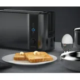 Arendo Toaster Langschlitz für 2 Scheiben, 1000 W, Brötchenaufsatz, Wärmeisoliert, Display, grau