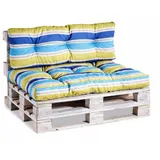 FAVRE Palettenkissen Palettenkissen Palettenauflagen PPI (Rückenlehne) blau|gelb 60 cm x 120 cm