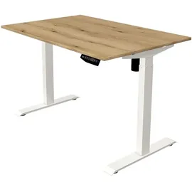 Kerkmann Move 1 elektrisch höhenverstellbarer Schreibtisch eiche rechteckig, T-Fuß-Gestell weiß 120,0 x 80,0 cm