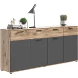 xonox.home Sideboard Mason B/H/T: 200x91x40 cm) - grau ¦ Maße B: 200 x 40 x 91 T: 40.0