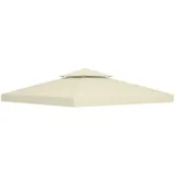 CHICFURN Pavillon-Ersatzdach Dachbespannung für Pavillon 3 × 3/ 3 × 4 m, 300 x 300 cm (Packung, Mit Doppeldach-Design, Wasserabweisendes Material), Geeignet für Pavillons im Garten und Außenbereich, Cremeweiß weiß 300 cm x 20 cm x 300 cm