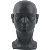 LNINNERY Männlicher Modellkopf aus PVC Perückenkopf Dekokopf Mannequin schwarz (Mattschwarz)