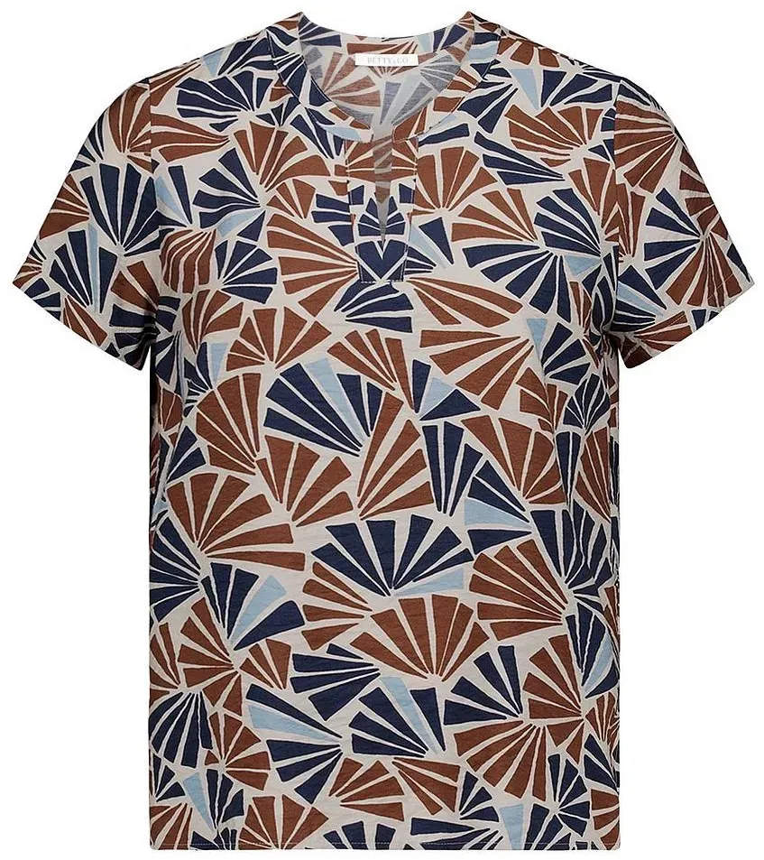 Bluse Rundhals-Ausschnitt Betty & Co mehrfarbig, 38