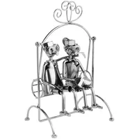 Brubaker Dekofigur Schraubenmännchen Liebespaar auf Schaukel (1 St), kunstvolle Metallskulptur als Paar-Geschenk für Freund und Freundin silberfarben