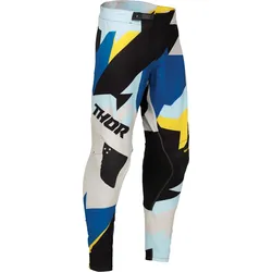 Thor Sportmode Brave, Textilhose - Schwarz/Blau/Hellblau/Gelb - 31
