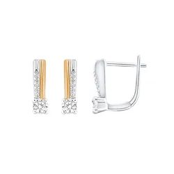 Paar Creolen LADY, gold (gelbgold 375), Ohrringe, Damen, Brillianten ct, Diamanten