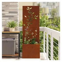vidaXL Sichtschutz-Leinwand 50 x 140 cm Braun Stahl