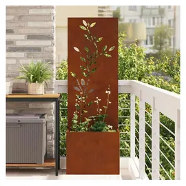vidaXL Sichtschutz-Leinwand 50 x 140 cm Braun Stahl