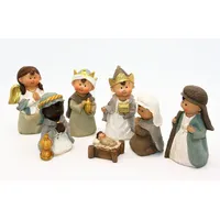 Geschenkestadl Krippenfiguren 7-teiliges Set Krippe Kindergesicht Figuren bis 10 cm Weihnachten