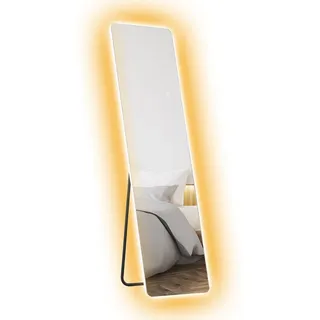 Homcom Ganzkörperspiegel Transparent Metall, 40x150x3 cm Standspiegel