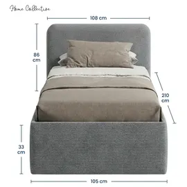 home collective Polsterbett 100 x 200 cm H2 Grau