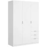 Dmora Kleiderschrank Weiß, 52x184x121 cm, Schlafzimmer, Kleiderschränke, Drehtürenschränke