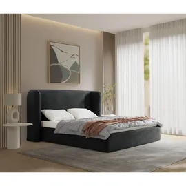 ks home concept Polsterbett 160 x 200 cm H4 Schwarz