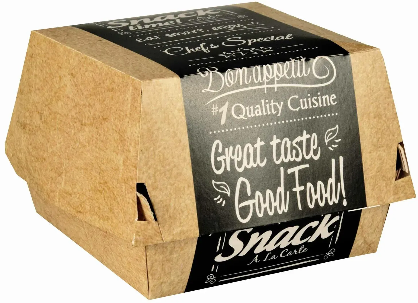 Burgerboxen aus Pappe FSCR 12,5 x 12,5 cm 'Good Food' groß, 50 Stk.
