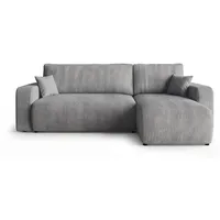 CORNERO Ecksofa mit schlaffunktion PARIS rechts grau Cord Poso 55 - Schlaffunktion, Bettkasten - Grau