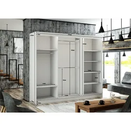 altdecor Schiebetürenschrank VILO 250 x 215 x 61 cm Weiß/Schwarz