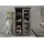 Massivmoebel24 Vitrine Mango 100 x 45 x 175 cm Grau