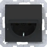 Hager Schuko-Steckdose mit Klappdeckel Schwarz