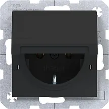 Hager Schuko-Steckdose mit Klappdeckel Schwarz