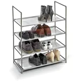 SCHUHREGAL MIT 4 REGALEN GRAU 58,5x28,5x70CM
