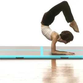 vidaXL Aufblasbare Gymnastikmatte mit Pumpe 800x100x10 cm PVC Grün