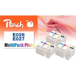 Peach E26  6 Druckerpatronen bk ersetzt Epson T026, T027 für z.B. Epson Stylus Photo 810, Epson Stylus Photo 820, Epson Stylus Photo 830