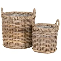 VCM Korbset Gili 2er Set 40 x 40 x 40 cm braun