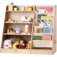 Vevor 4-stöckiges Bücherregal aus Holz für Kinder, Sechsstöckiges Bücherregal, Baby-Aufbewahrungsregal, Bücher- und Spielzeug-Organizer-Schrank, für Kinderzimmer, Spielzimmer, Kindergarten