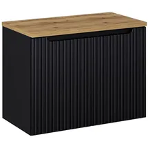 Lomadox Waschtischunterschrank 2 Schubkästen 80,4 x 59,5 x 40 cm Schwarz