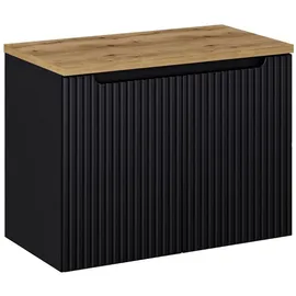 Lomadox Waschtischunterschrank 2 Schubkästen 80,4 x 59,5 x 40 cm Schwarz
