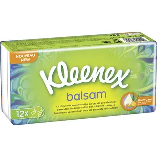 Kleenex® Taschentücher balsam 4-lagig weiß, 12x 9 Tücher
