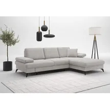 sit&more Ecksofa »Morris Jubi L-Form«, inkl. Armteilfunktion und 1 Zierkissen, wahlweise mit Bettfunktion, grau